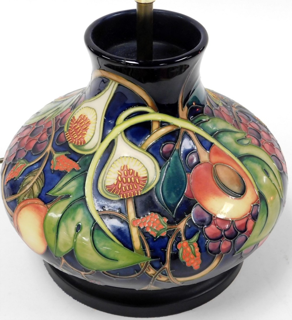 A Moorcroft pottery Queen's Choice table lamp, of compressed out swept form, with shade, 46cm high i - Image 2 of 2