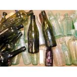 Victorian and later glass bottles, including a Saxlehner angostura bitters bottles, green bottles by