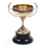 A George V silver twin handled trophy, bearing inscription 'SPMBC The Richards Cup won by C.W. Jorda