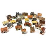 Countryside collection British and miniature pottery houses, including Norfolk Flint Cottage, Cop Co