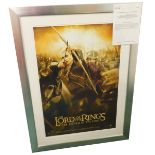 A Lord of the Rings Return of The King printed film poster, bearing signatures Orlando Bloom, Sir Ia