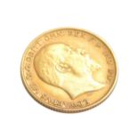 An Edward VII gold half sovereign, 1909.