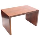 An Indian rosewood veneered coffee table, of plain rectangular form, 45cm high, 76cm wide.
