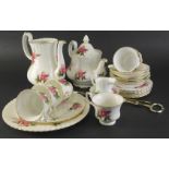 A Royal Albert Prairie Rose part service, to include coffee pot, 20cm high, teapot, plates, side pla