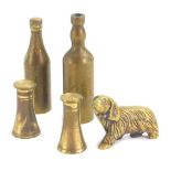 Various miniature metal items, two cups, bottle, 5cm high, etc. (a quantity)