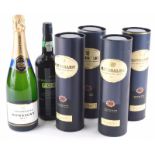 Various port etc, a bottle of Monsigny brut champagne, a 1991 late bottle vintage port and four bott