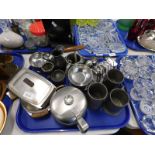 Various metalware, 1970's Scandinavian and Danish sundae dishes, 10cm dia., various pewter, 60's toa