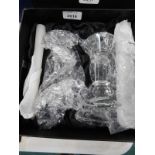 Galway Living boxed pair of crystal candlesticks.