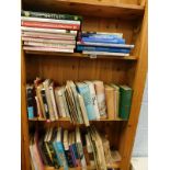 Books, Britain, gardening, mainly hardback (three shelves).