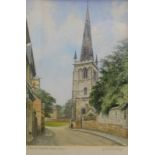 Albert Henry Findley (1880-1975). St. Mary's Church, Castle Green, watercolour, signed, 34cm x 23cm.