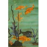 20thC School. Fishes under water, watercolour, monogrammed E, 54cm x 36cm.