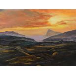 G. Hepworth (20thC). Mountainous landscape, twilight evening, oil on canvas, signed, 36cm x 45cm.