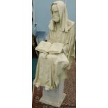 20thC School. Figure of Christ seated and reading, papier mache, polystyrene and paper, 93cm high.