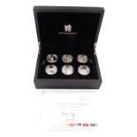 Royal Mint Celebration of Britain, The Body Collection, six silver coins.