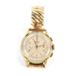 A Jolus gold plated gentleman's chronograph wristwatch, the chronograph Swiss movement with seventee