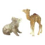 Two Beswick animal ornaments, comprising a koala, 8cm high, and a camel,13cm high, camel boxed.