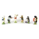 Six Beswick Pig Band figures, comprising Michael, PP6, Andrew, PP4, Matthew, PP2, John, PP1, David,