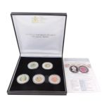London Mint The Life of HM Queen Elizabeth The Queen Mother 2005, five silver coins.