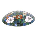 A Tiffany style glass shade, with pink rose decoration, 41cm diameter.