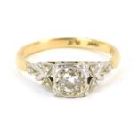 A diamond solitaire ring, the central illusion set round brilliant cut diamond approximately 0.15ct