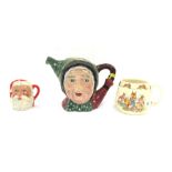 A Royal Doulton Santa Claus character jug, D6706, a Royal Doulton Bunnykins child's cup and a Beswic