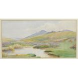 Gladys Denman Jones (20thC School). Devonshire Tors, watercolour, c1940, unsigned, 18cm x 36cm, fra