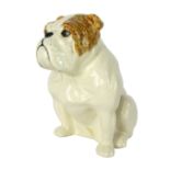 A Beswick seated Bulldog, with black Beswick crest stamp to underside, 12cm high.