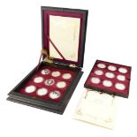 Royal Mint 40th Anniversary Coronation silver coin collection, in presentation case with certificate