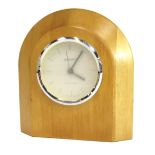 A Staiger West Germany radio controlled mantel clock, in beech case with chrome coloured dial, quart