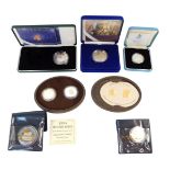 A UK-Canada Marconi £2 and $2 coin set, boxed, a Barbados silver proof $1, a Battle of Trafalgar sil