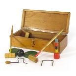 A Victorian miniature croquet set, by T Harris & Sons, Bristol, in a box with Croquet stamped to out