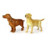 Two Beswick dog ornaments, comprising a Labrador Champion Wendover and a Spaniel Champion Horseshoe