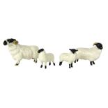 Four Beswick Sheep, to include a Ram, 9cm high, Ewe and two lambs, three boxed.