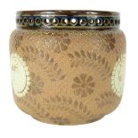 A Doulton Lambeth Slater's Patent jar, with a pierced top border and applied relief panels of fish a