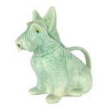 A Sylvac doggy teapot, in green finish, with lid, 20cm high.