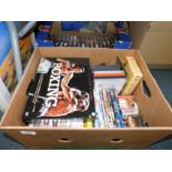 Various DVD and VHS tapes, comprising the James Bond Series, various DVDs, boxing and others. (2 box