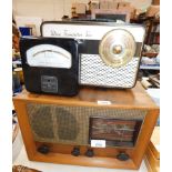 Three vintage portable radios, comprising a Transitter Six Ultra, a walnut cased 1950's radio and a