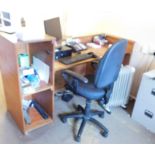 Furnishing contents of reception, being printer stand, two drawer filing cabinet, desk chair, oil fi