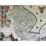 After Jan Jansson. Map of Lincolnshire, Lincolnia Comitatus Anglis Lyncoln Shire, Amsterdam, hand co