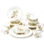 A Royal Doulton porcelain Yorkshire Rose pattern part dinner and tea service, comprising oval meat p