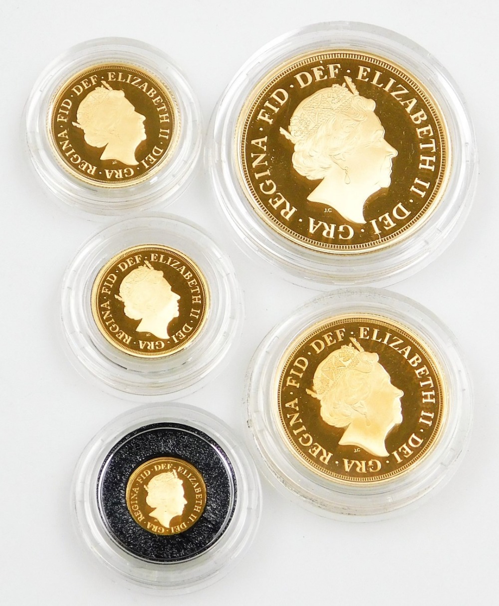 Two Elizabeth II 2015 gold sovereign five coin sets, to commemorate the fourth and fifth portrait co - Image 5 of 5