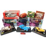 Motormax Burago and other die cast sports cars, vintage cars and trucks, scale 1:24, etc., some boxe