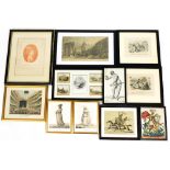 A group of 19thC and later engravings, to include Astley's Amphitheatre, 19cm x 26cm, after Stubbs,