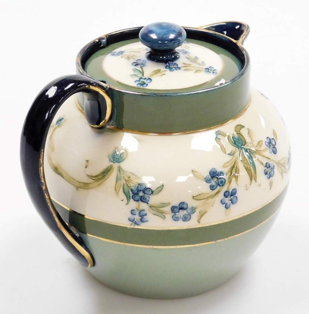 A Macintyre and Co pottery teapot and cover, with sparrow beak spout, the body decorated with swags - Image 2 of 6