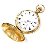 An Elgin National USA Watch Company full hunter pocket watch, with a white enamel dial and seconds d