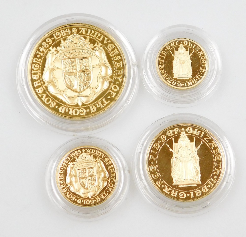 An Elizabeth II 1989 gold proof sovereign collection, to commemorate the 500th anniversary of the fi - Image 3 of 3