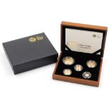 An Elizabeth II 2012 gold proof sovereign five coin collection, number 767, comprising five sovereig