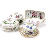 A group of Spode Stafford Flowers pattern oven and table wares, some seconds, comprising three turee