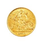 A George V gold half sovereign 1911, 4.0g.