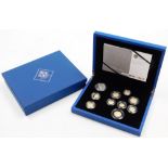An Elizabeth II 2012 Diamond Jubilee silver proof coin set, number 770, comprising five pound diamon